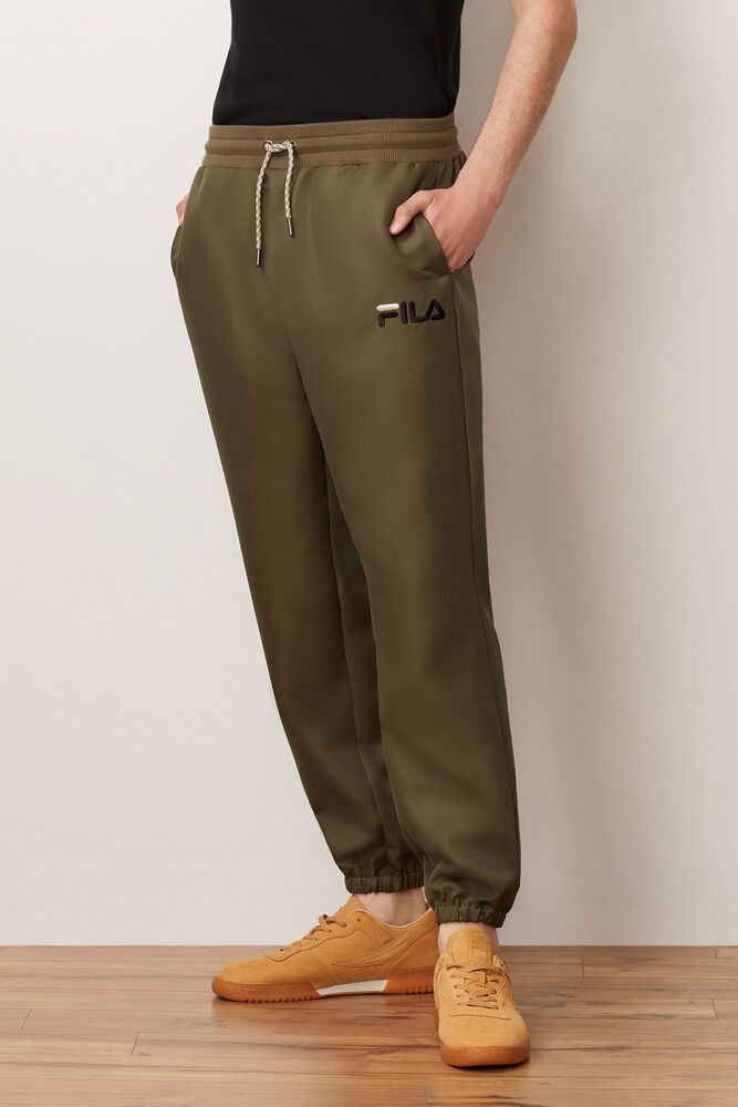 Fila Pants Jupiter Mens Olive - India IHN-705216